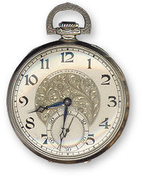 Ornate, round VeriThin pocket watch