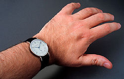 watch on wrist